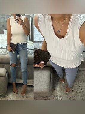 New ๐ฉท Creamy Dream Ribbed Sleeveless Top